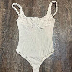 ivory ribbed bodysuit from princess polly